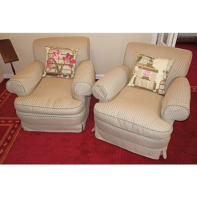 Pair of Reupholstered Lounge Chairs