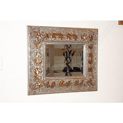 Art Nouveau Style Framed Bevelled Mirror, Modern