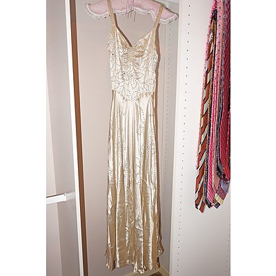 1920s Silk and Diamante Evening Gown