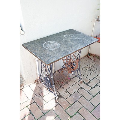 Granite Topped Singer Sewing Machine Table