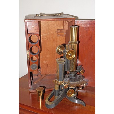 Antique Swift and Son London Microscope in Original Mahogany Box