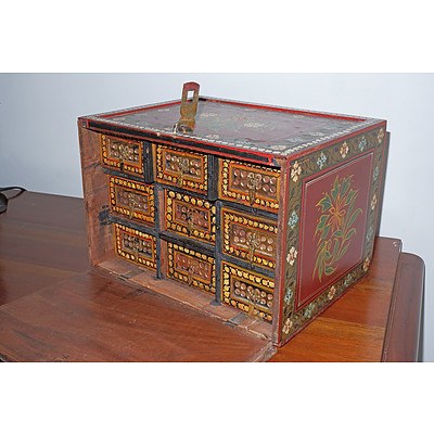 Indian Polychromed Jewellery Chest
