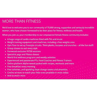 Fernwood Canberra City 12 Month Membership with 12 PT sessions