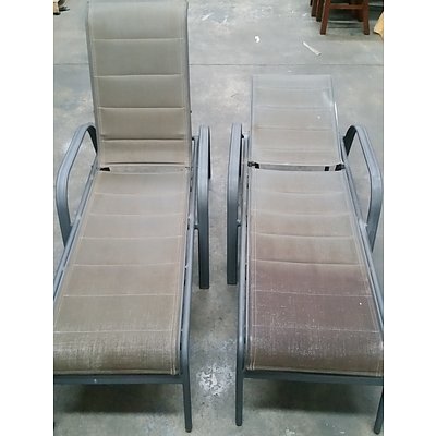 Royalle Outdoor Recliner Armchairs - Lot of Two