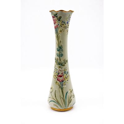 William Moorcroft Macintyre Vase in Rose, Tulip and Forget-me-not Pattern on a Pale Green Ground Circa 1907