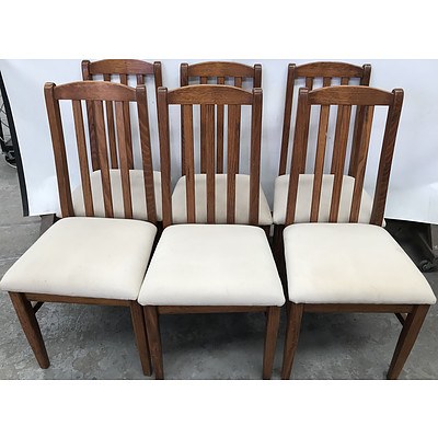 Walnut Dining Chairs -Set OF Six