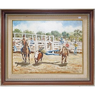 Gerry Willis, Rodeo, Oil on Board