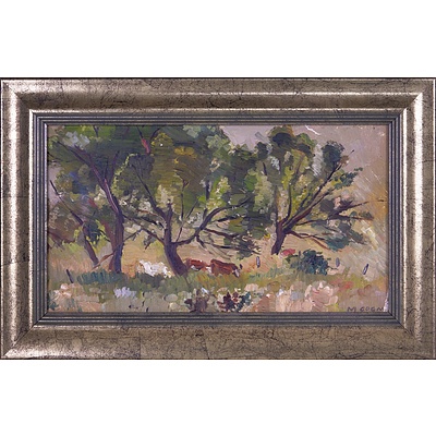 Margaret Agnes Coen (1913-1993) Australian Pastoral Landscape, Oil on Canvas Board