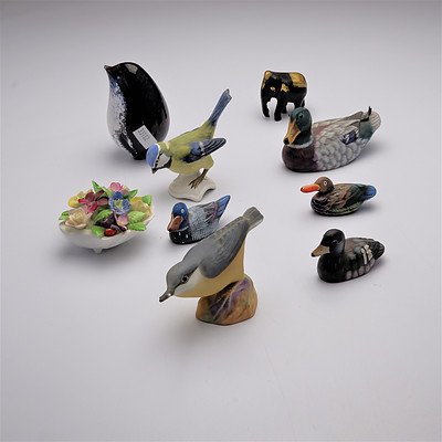 Selection of Bird and Animal Themed Collectables Including Two Royal Worcester Birds