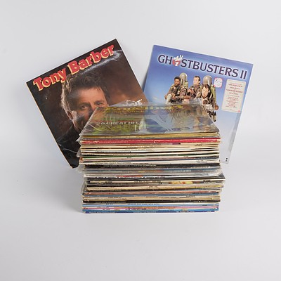 Quantity of Approximately 50 Vinyl 12 Inch LP Records Including Ghost Busters II, Richard Calyderman and More
