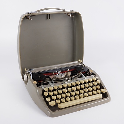 Vintage Adler Portable Typewriter with Hardshell Travel Case
