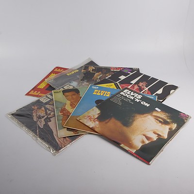 Quantity of Approximately Eight Elvis Vinyl 12 Inch LP Records