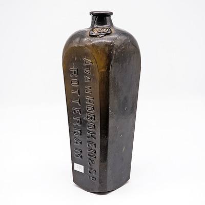 Early Dutch Glass Gin Bottle
