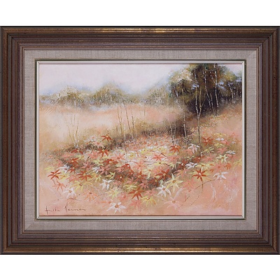Anita Newman (1946-) Spring Blossoms, Oil on Canvas Board