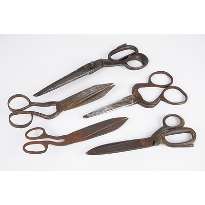 Five Pairs of Antique and Vintage Scissors