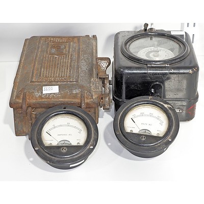 Vintage Amp And Volt Meters
