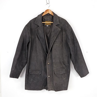 Black Suede Jacket with Crest to Buttons