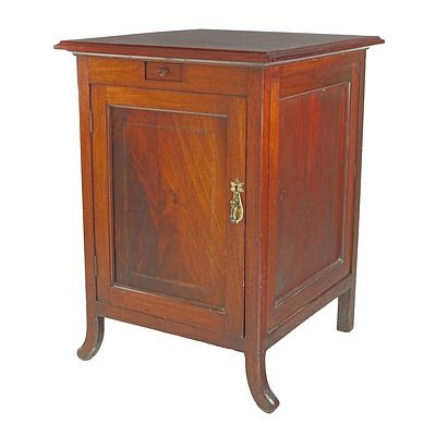 1920s Maple and Flame Panelled Bedside Cabinet