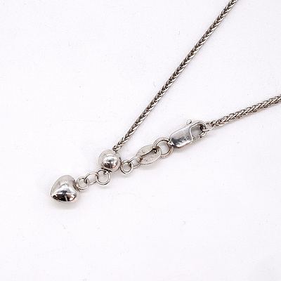18ct White Gold Foxtail Chain, 3.4g