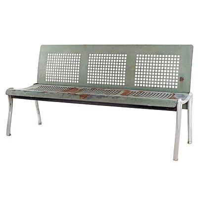 Great Industrial Cast Aluminium and Perforated Metal Bench Seat