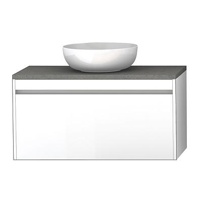 Forme Madrid 900mm Wall Mount Bathroom Vanity Cabinet With Stone Top and Atom Basin - Brand New -  RRP $1127.00
