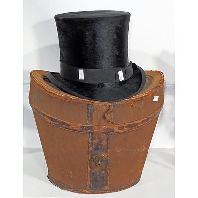 Antique Cooksew And Co London Top Hat With Case