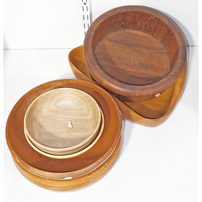 Group of Various Vintage Wooden Bowls as Shown