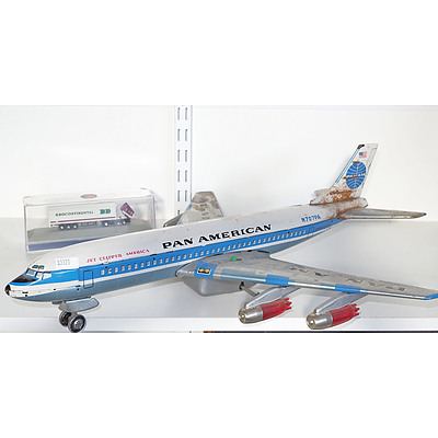 Japanese Tin Plate Pan Am Jet and a Model Lorry