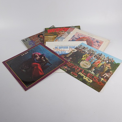 Quantity of Six Vinyl 12 inch LP Records Including the Beatles, Elton John, Janis Joplin and More