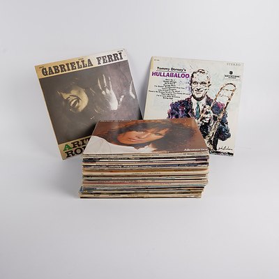 Quantity of Approximately 35 Vinyl 12 Inch LP Records Including Roberta Flack, Neil Diamond and More