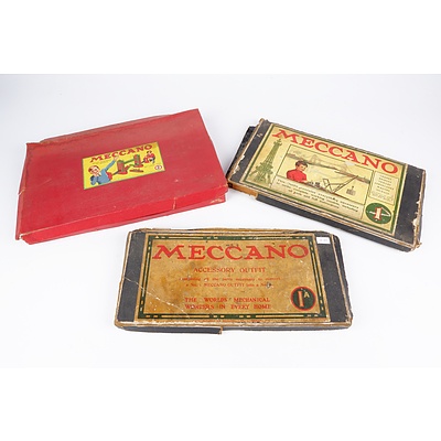 Three Vintage Boxed Meccano Sets