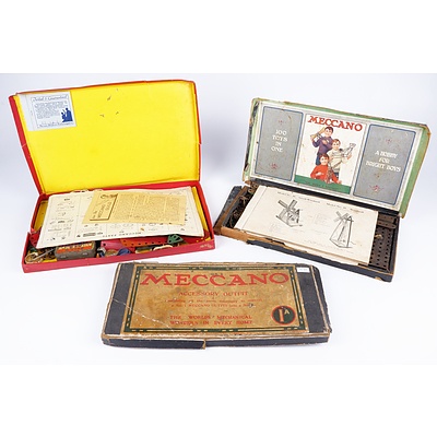 Three Vintage Boxed Meccano Sets