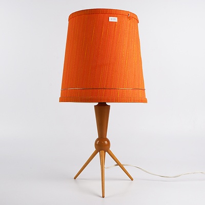 Retro Table Lamp with Tripod Base and Fabric Shade