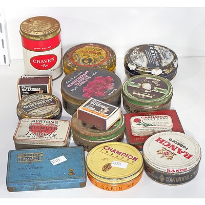 Collection Of Vintage Tobacco And Other Tins Etc