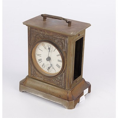 Vintage Brass Cased Carriage Style Clock