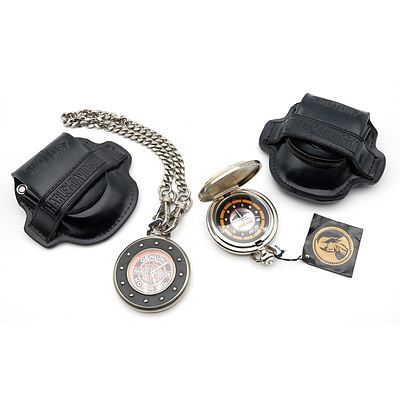 Harley Davidson Franklin Mint Fat Boy Pocket Watch and Harley Davidson Genuine Motor Oil Pocket Watch