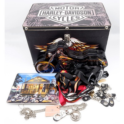 Harley Davidson Box, Plate, Tin, Chains and More
