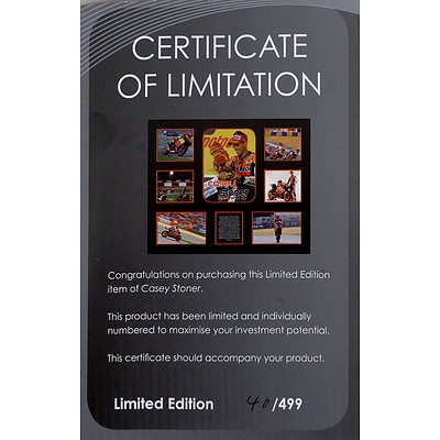 Limited Edition Framed Casey Stoner Presentation, 40 of 499