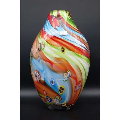 Large Italian Castellani Art Glass Vase
