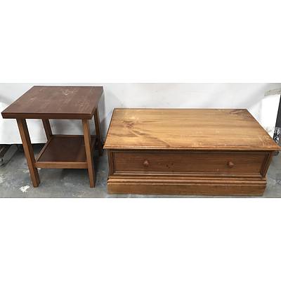 Pine Coffee Table and Side Table