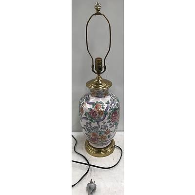 Porcelain and Brass Table Lamp