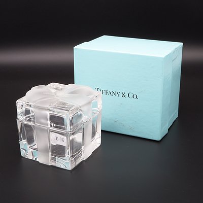 Boxed Tiffany & Co Crystal Jewellery Box