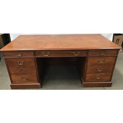 Eight Drawer Solid Timber Desk