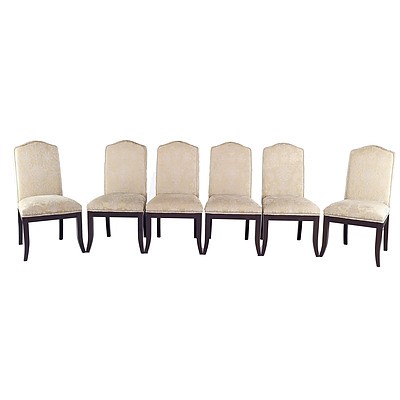 Six Fabric Upholstered Dining Chairs