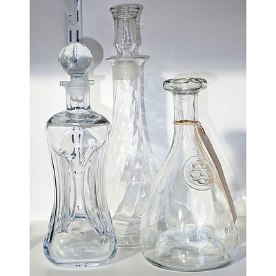 Orrefors and Holmegaard Decanters and Carafe (3)