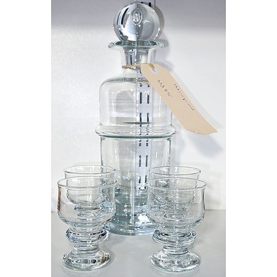Holmegaard Decanter with Four Glasses