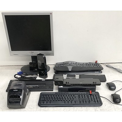 Bulk Lot of Assorted IT Equipment & Accessories - Monitor, Keyboards, Mice & Cables