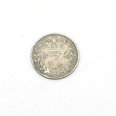 1876 Queen Victoria Three Pence