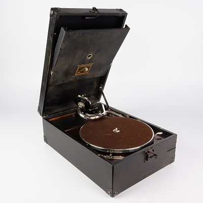 Vintage HMV Gramophone in Travel Case