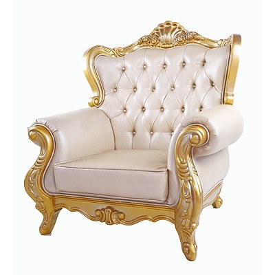 Reproduction French Style Gilt 'Throne' Chair